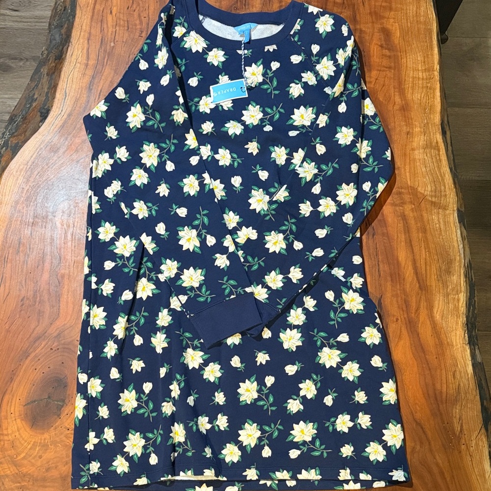 Draper James Navy Magnolia Sweatshirt Dress size xl